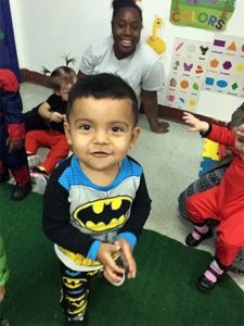 Children dressed up in costumes on October 31, to celebrate Super Hero day.